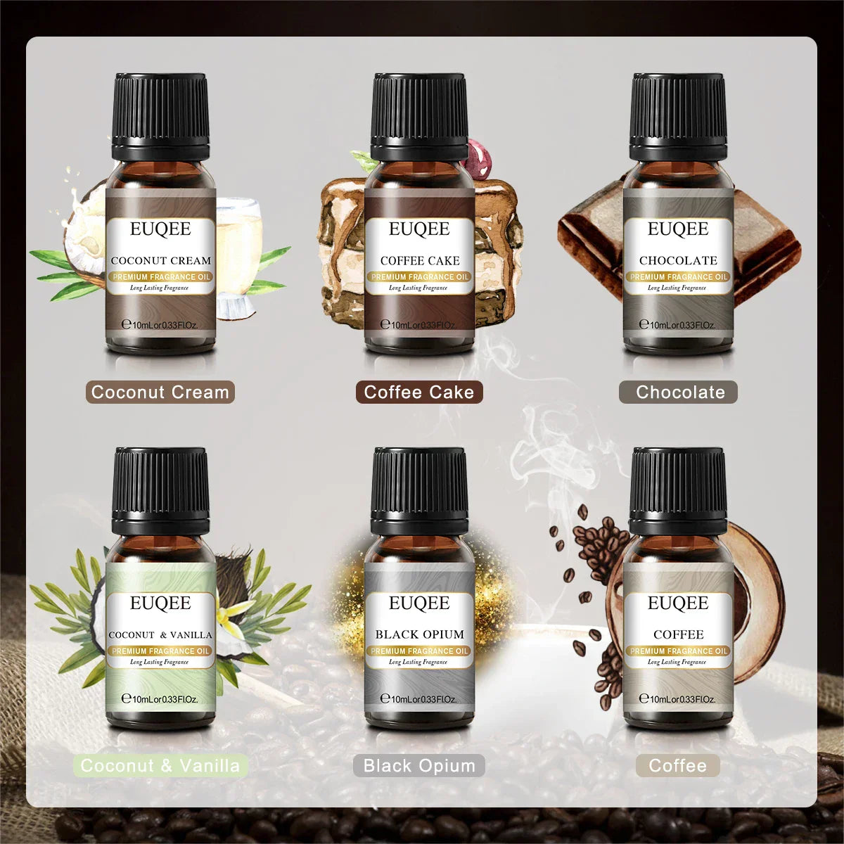 Euqee Fragrance Oil Gift Kit For Diffuser