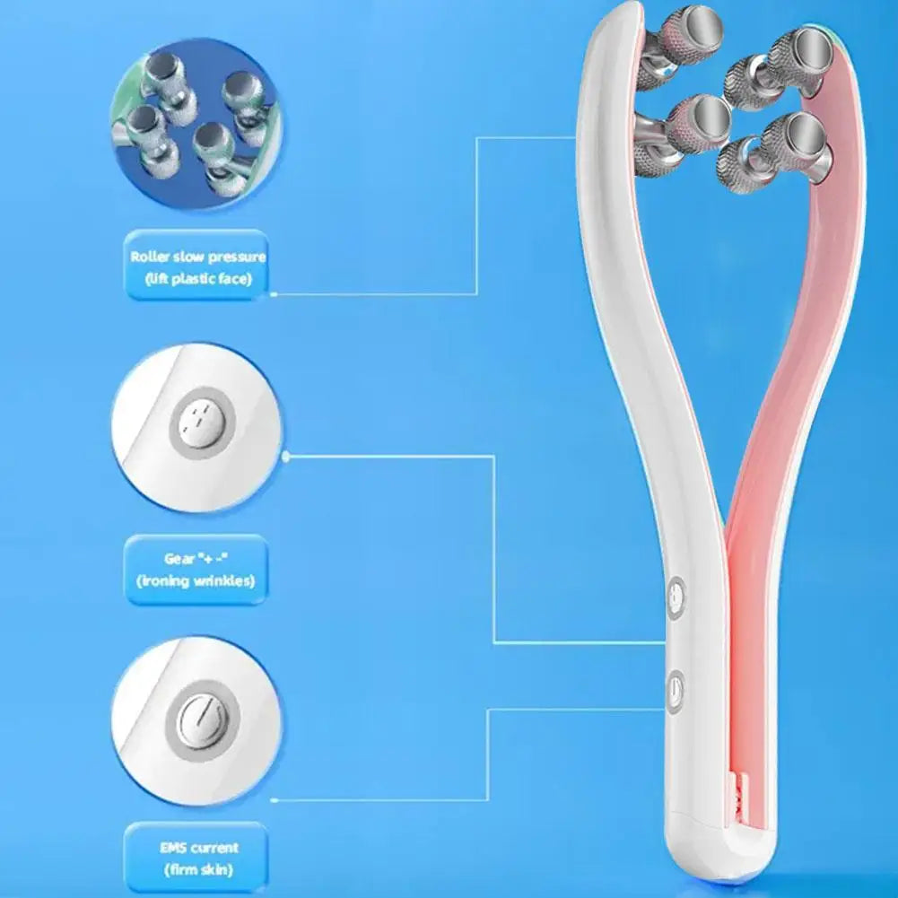 Electric Facial Roller Massager Face Slimming Double Lift