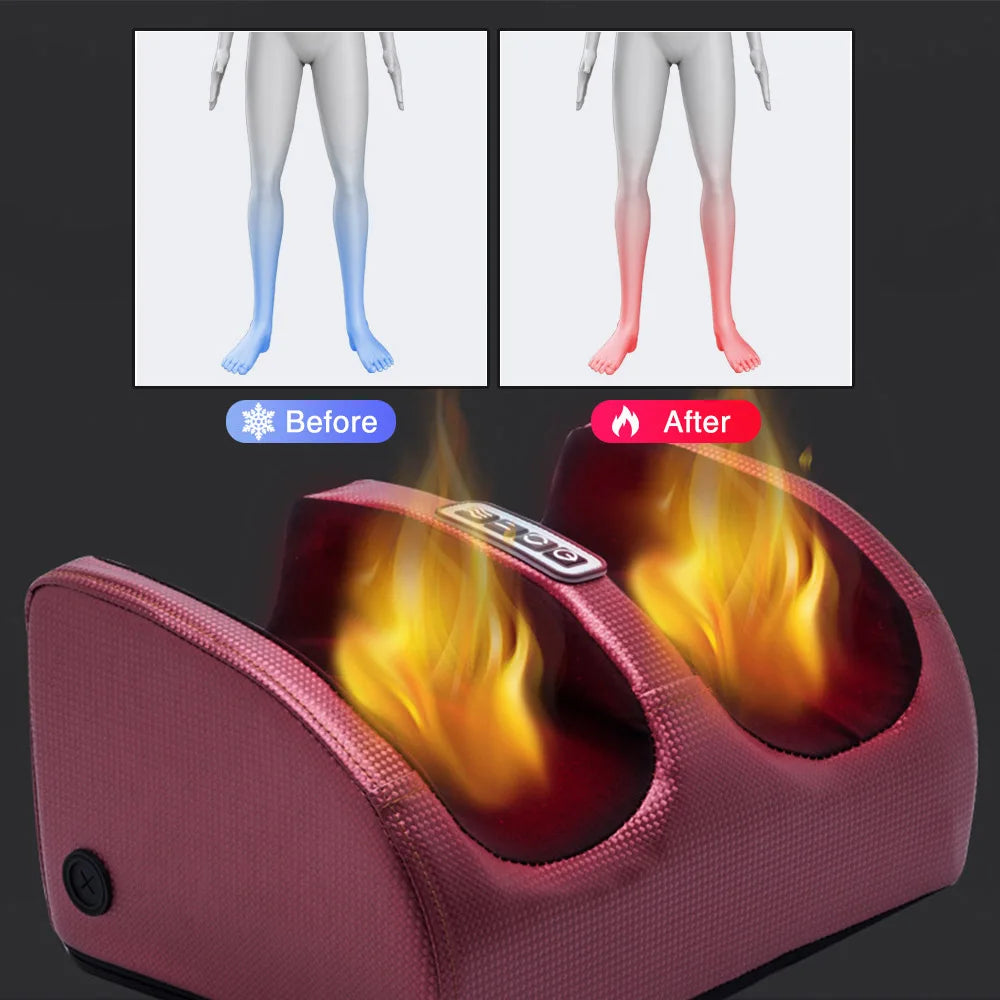 Electric Foot Massager Heating Therapy Hot Compression Shiatsu