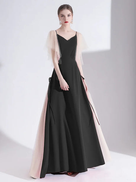 Elegant Black Formal Evening Long Dresses For Women