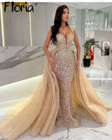Elegant Light Champagne Queen Anne Party Dress With