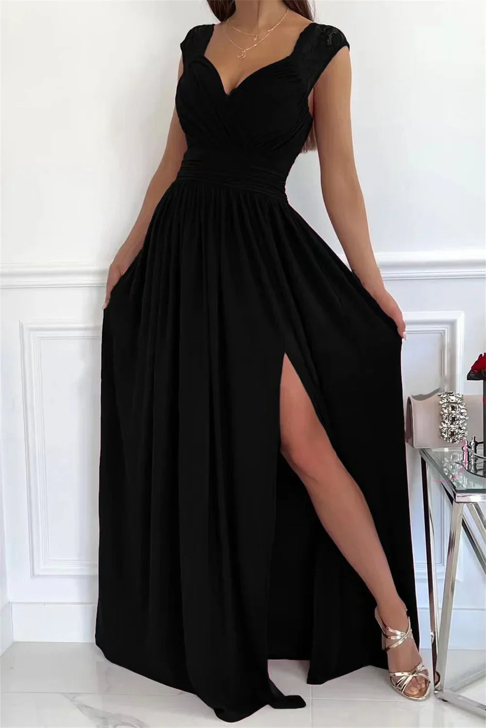 Elegant Long Wedding Bridesmaid Dress For Women Lady