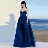 Elegant Spaghetti Strap Evening Guest Prom Long Party