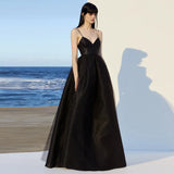 Elegant Spaghetti Strap Evening Guest Prom Long Party