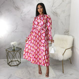 European And American Plus-Size Women Plus-Color Pleated Dress