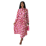 European And American Plus-Size Women Plus-Color Pleated Dress