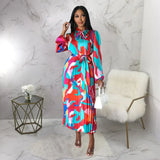 European And American Plus-Size Women Plus-Color Pleated Dress