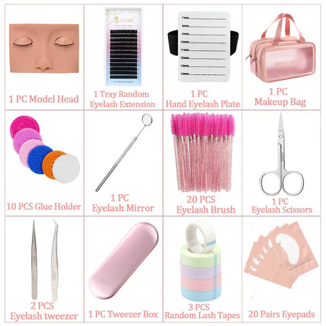 False Eyelash Extension Kit Beginner Mannequin Head