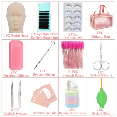 False Eyelash Extension Kit Beginner Mannequin Head