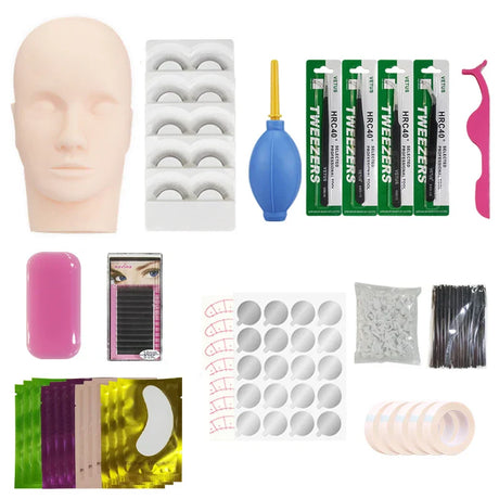 False Eyelash Extension Training Kit Practice Model Head