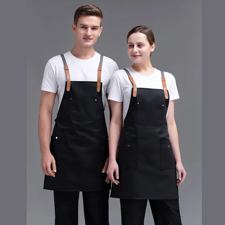 Fashion Canvas Kitchen Aprons For Woman Men Chef