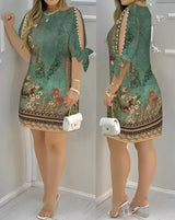 Fashion New Plants Print Casual Dress For Women