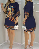 Fashion New Plants Print Casual Dress For Women