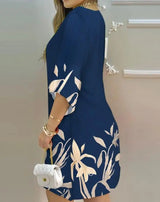 Fashion New Plants Print Casual Dress For Women
