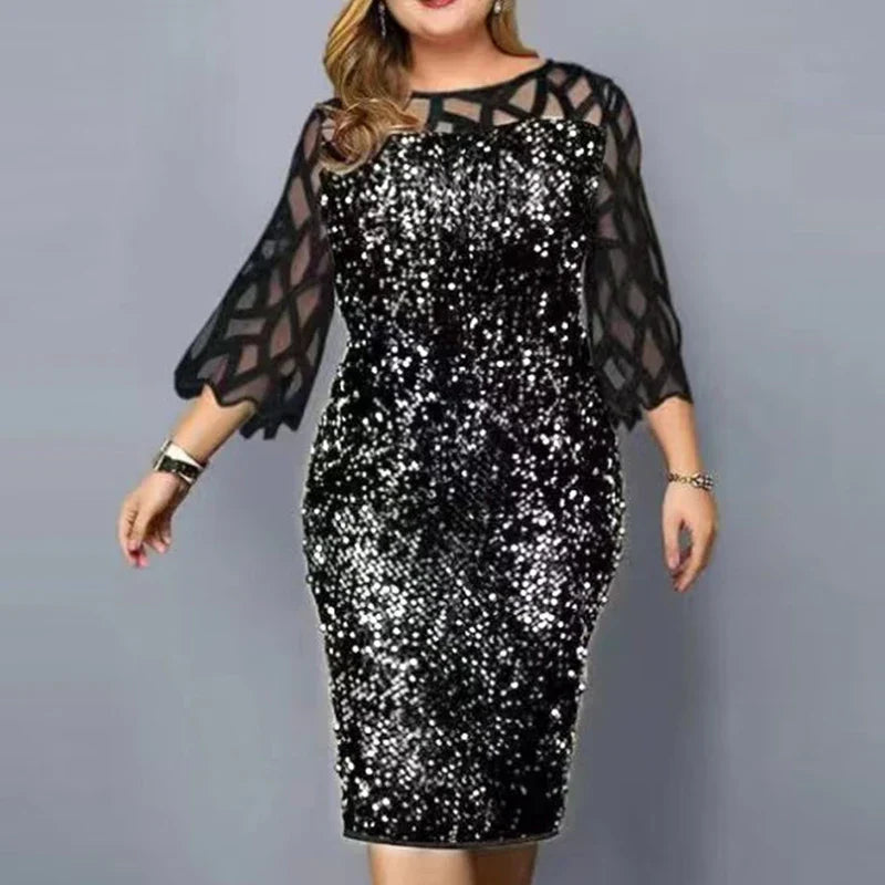 Fashion Sequinis Women Party Dresses New Spring Lace