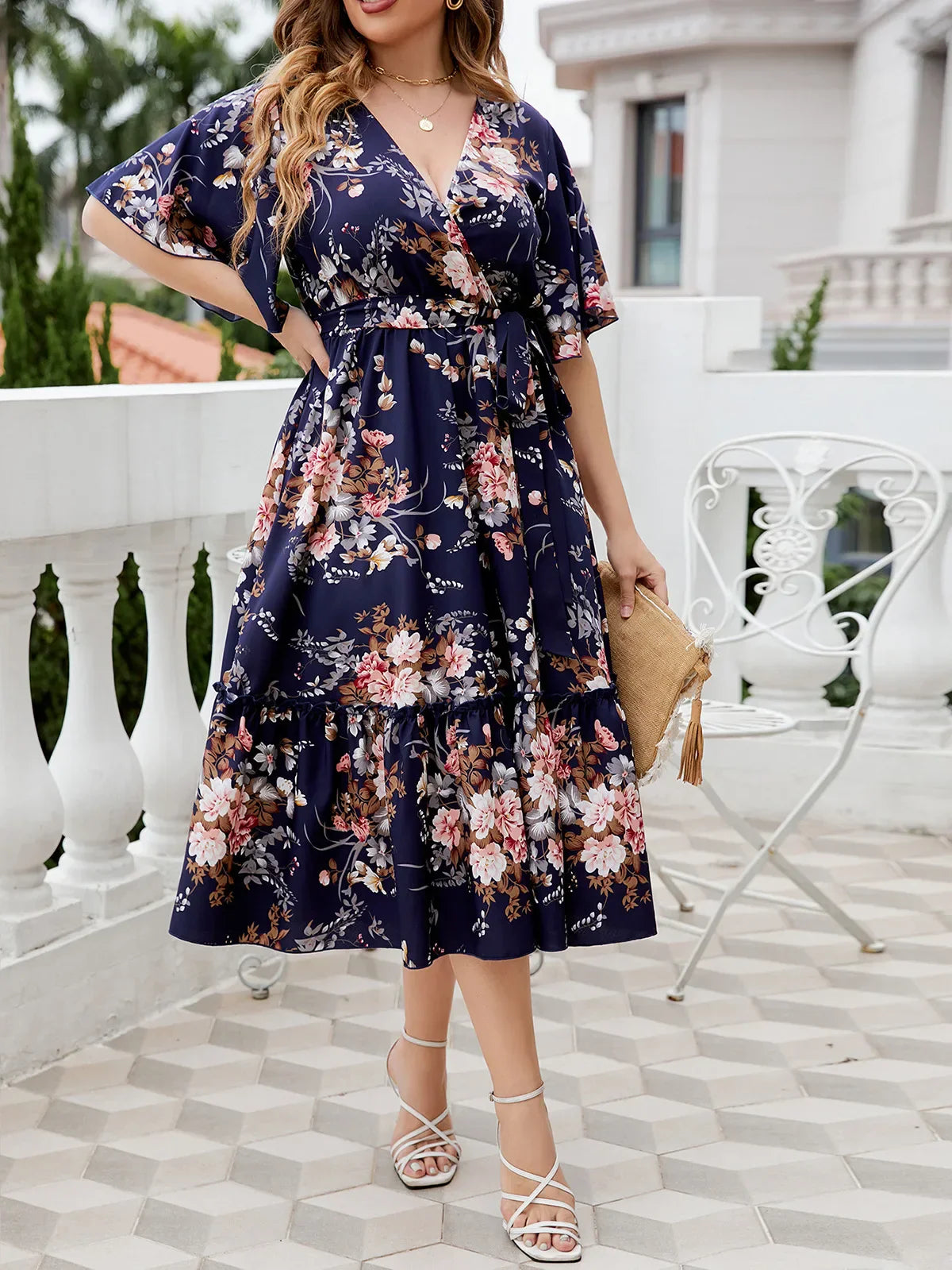 Female Elegant And Pretty Casual Printed Lace Up