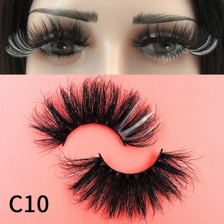 Fluffy Mink Eyelashes Colored Lashes With Glitter