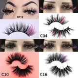 Fluffy Mink Eyelashes Colored Lashes With Glitter