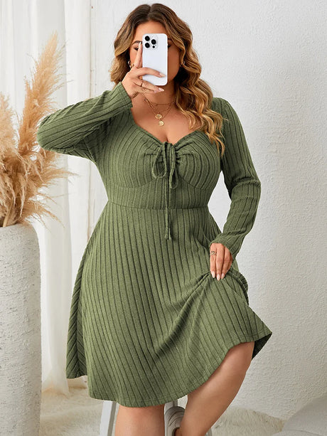 Gibsie Sweettheart Neck Knot Front A-Line Dress Women