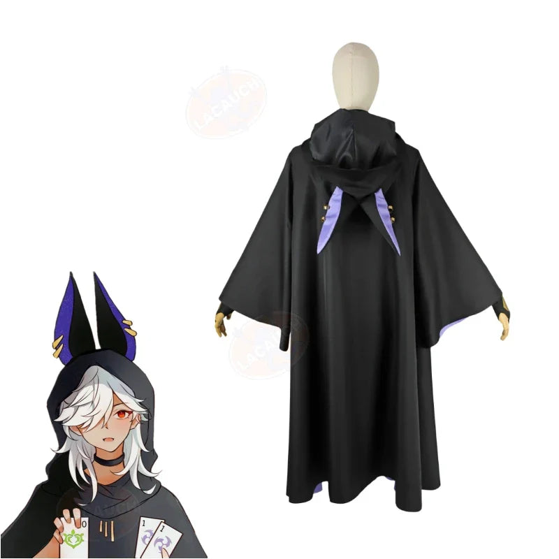 Genshin Impact Cyno Cosplay Black Cloak Hat Gloves