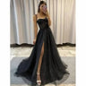 Glitter Tulle Ruffled Prom Dress Long Ball Gown