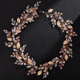 Gold Alloy Crystal Bead Flower Headband Hair Accessories