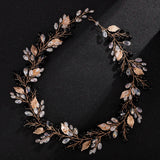 Gold Alloy Crystal Bead Flower Headband Hair Accessories