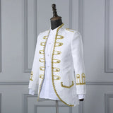 Groom Formal Uniform Blue White Red Men Court