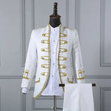 Groom Formal Uniform Blue White Red Men Court