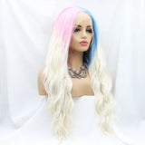 Cosplay Synthetic Lace Front Wig Platinum Blonde Ombre