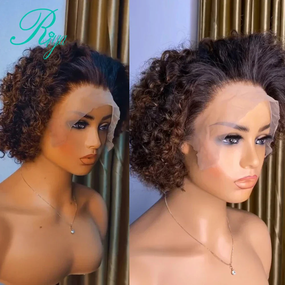 Short Pixie Bouncy Curly Bob Cut X Lace