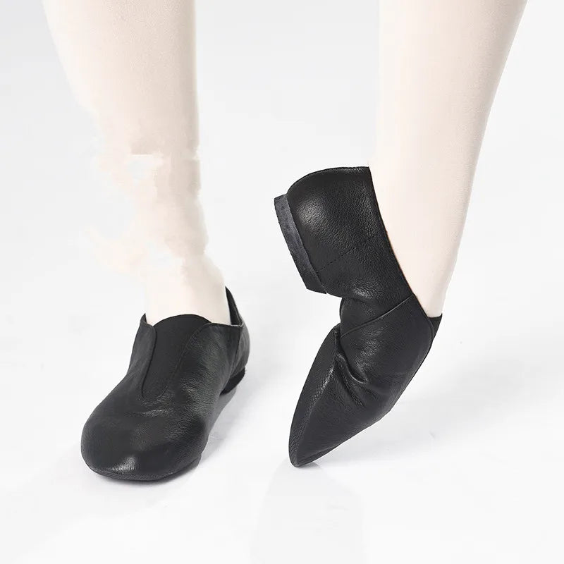 Central Gore Geninue Leather Slip On Dance Jazz