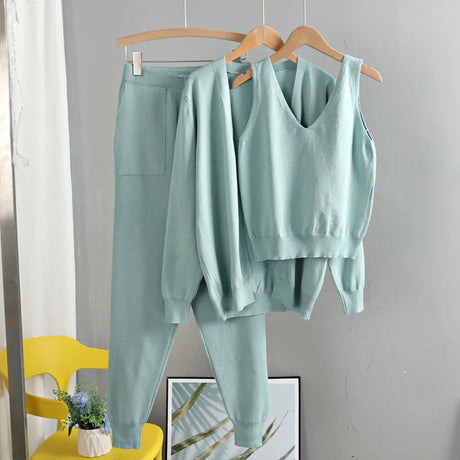 Gigogou Spring Autumn Piece Women Cardigan Tracksuits Fashion