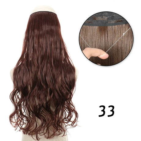 Hair Extensions No Clips Synthetic Fake Hair Ombre