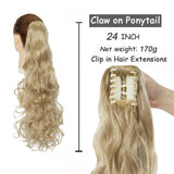 Benehair Synthetic Long Wavy Claw On Ponytail Black