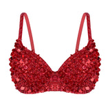 Womens Belly Dancing Bustier Bra Fashion Sparkle Glittering