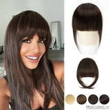 Isheeny Human Hair Bangs Clips In Black Blunt