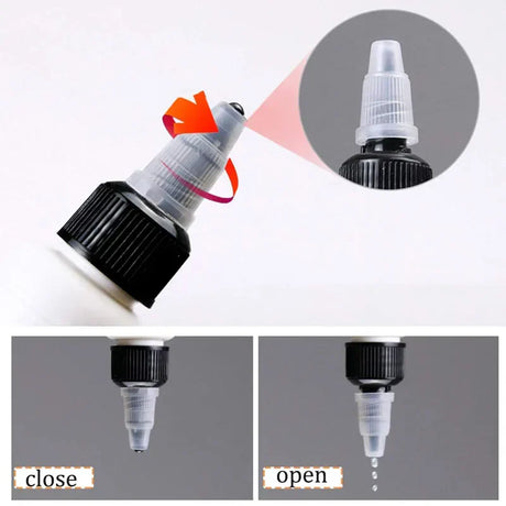 Plastic Empty Ink Vial Twist Top Black Cap