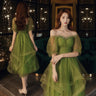 Short Emerald Green Graduation Dress with Ruffles