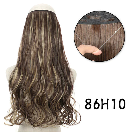 Hair Extensions No Clips Synthetic Fake Hair Ombre