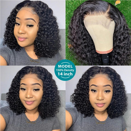 Curly Bob Human Hair Wigs X Lace Closure