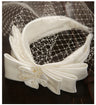 Vintage Champagne Mesh Bow Headband Bridal Headdress Wedding