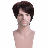 Synthetic Man Wigs Black Short Curly For Men