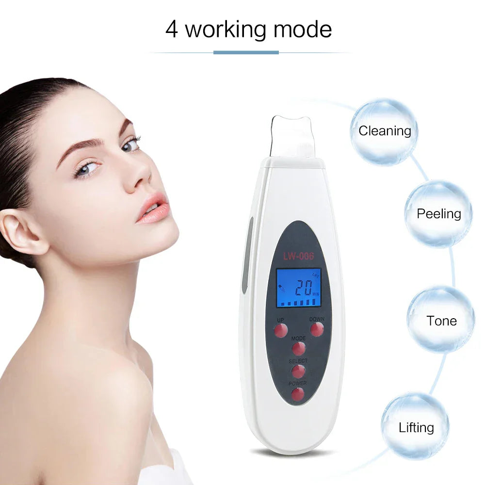 Ultrasonic Face Skin Scrubber Cleanser Face Cleansing Acne