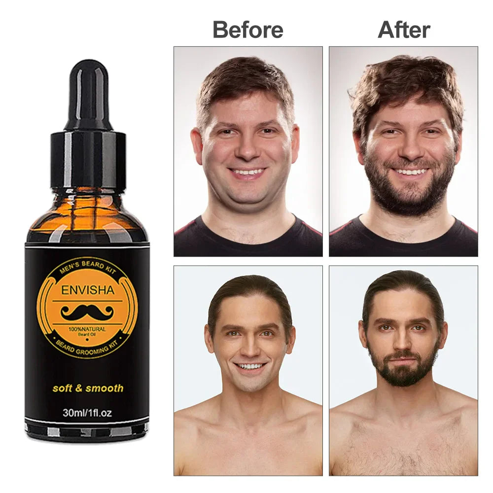 Set Men Beard Grooming Kit Mustache Beard Hair