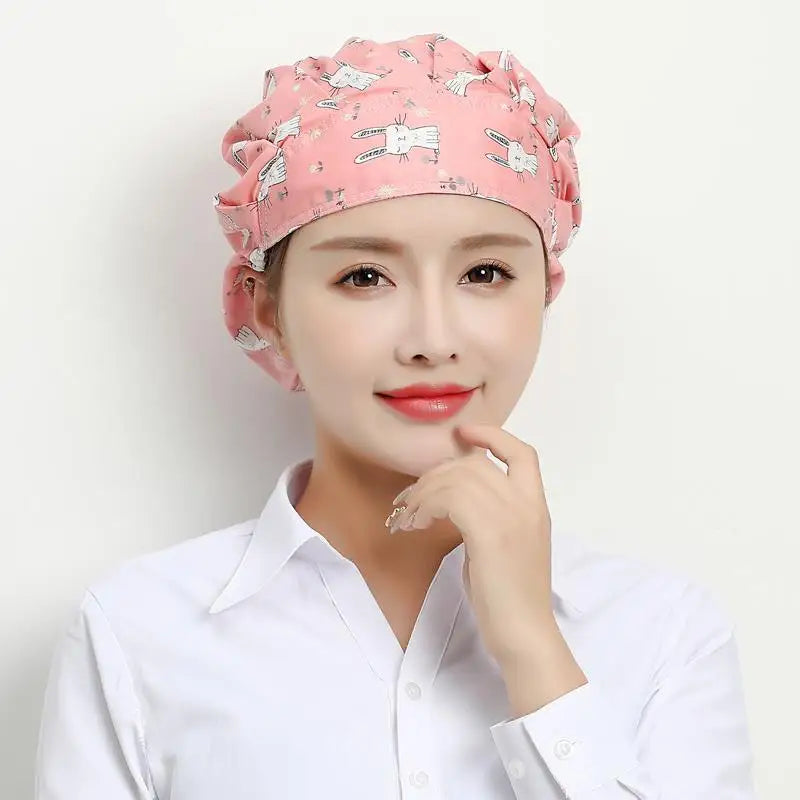 Cute Elastic Kitchen Work Hats Restaurant Breathable Chefs