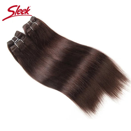 Sleek Brazilian Straight Hair Brown Color And Red