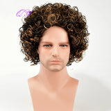 Synthetic Man Wigs Black Short Curly For Men