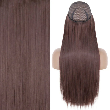 Merisihair Synthetic No Clip Invisible Wire Hair Extensions