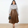 Party Midi Skirt Autumn Women Solid Winter Pu